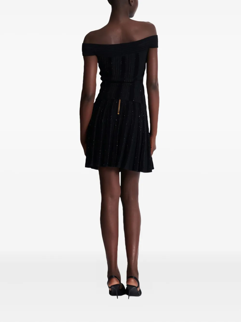 Balmain Glitter Off-the-shoulder Top In Animal Print