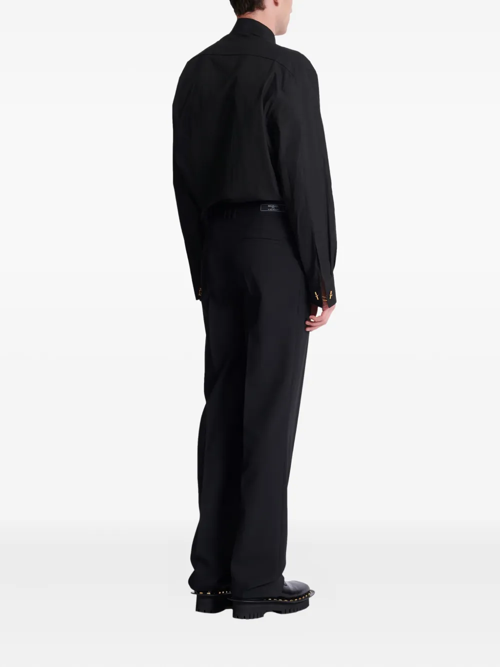 Balmain Straight wollen broek Zwart