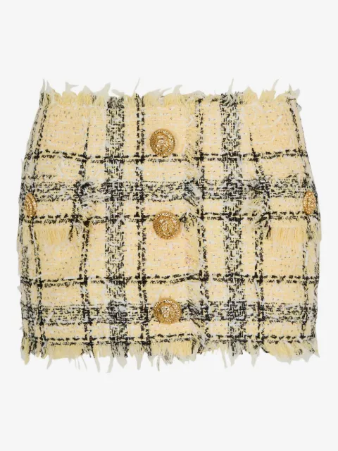 Balmain mini glitter tweed skirt