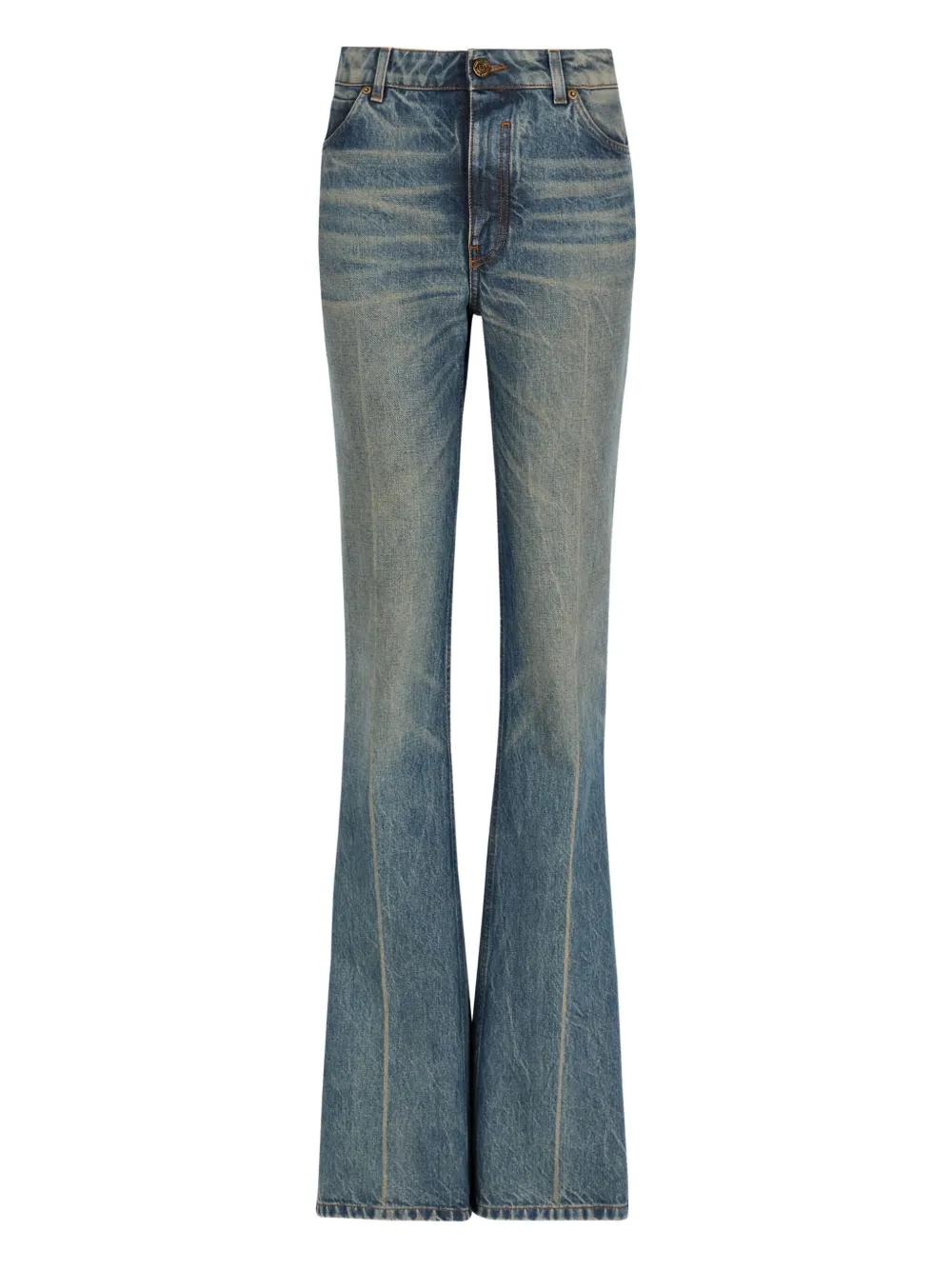 Balmain Jeans svasati con effetto schiarito - Blu