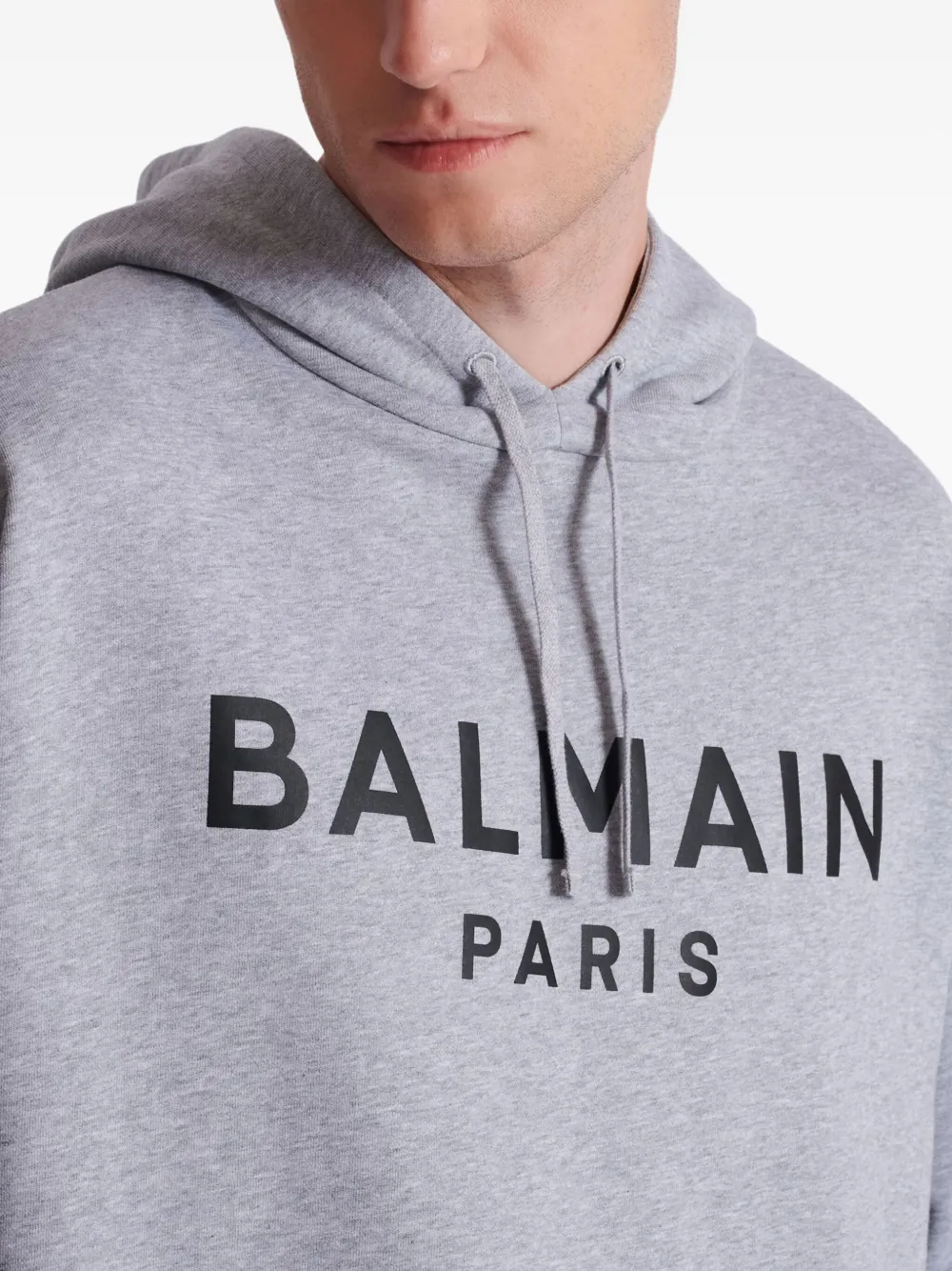 Balmain Hoodie met print Grijs