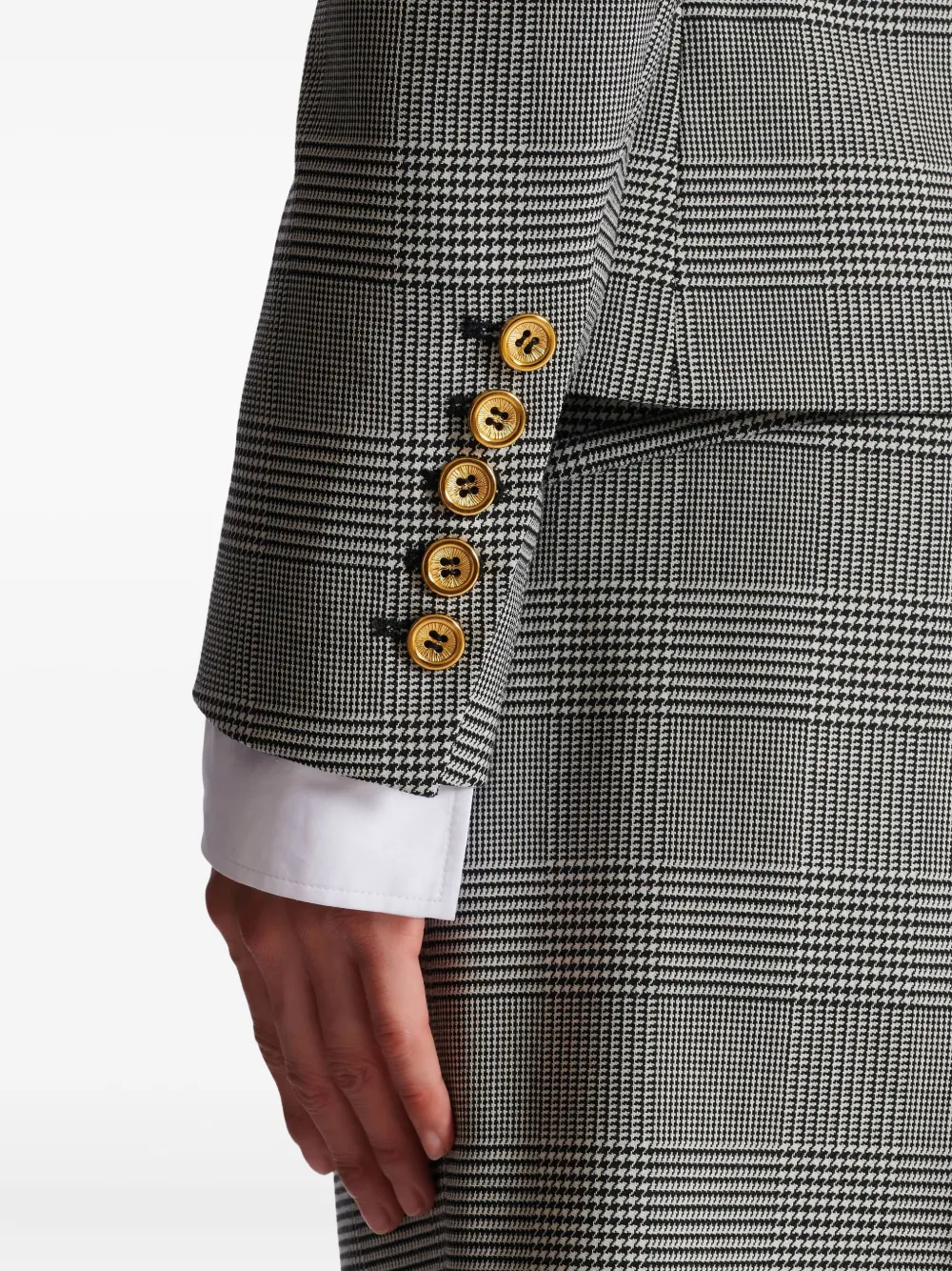 Balmain 6-buttons Jacket In Prince Of Wales Jacquard | Grey
