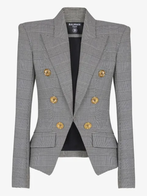 Balmain blazer à carreaux Prince de Galles en jacquard