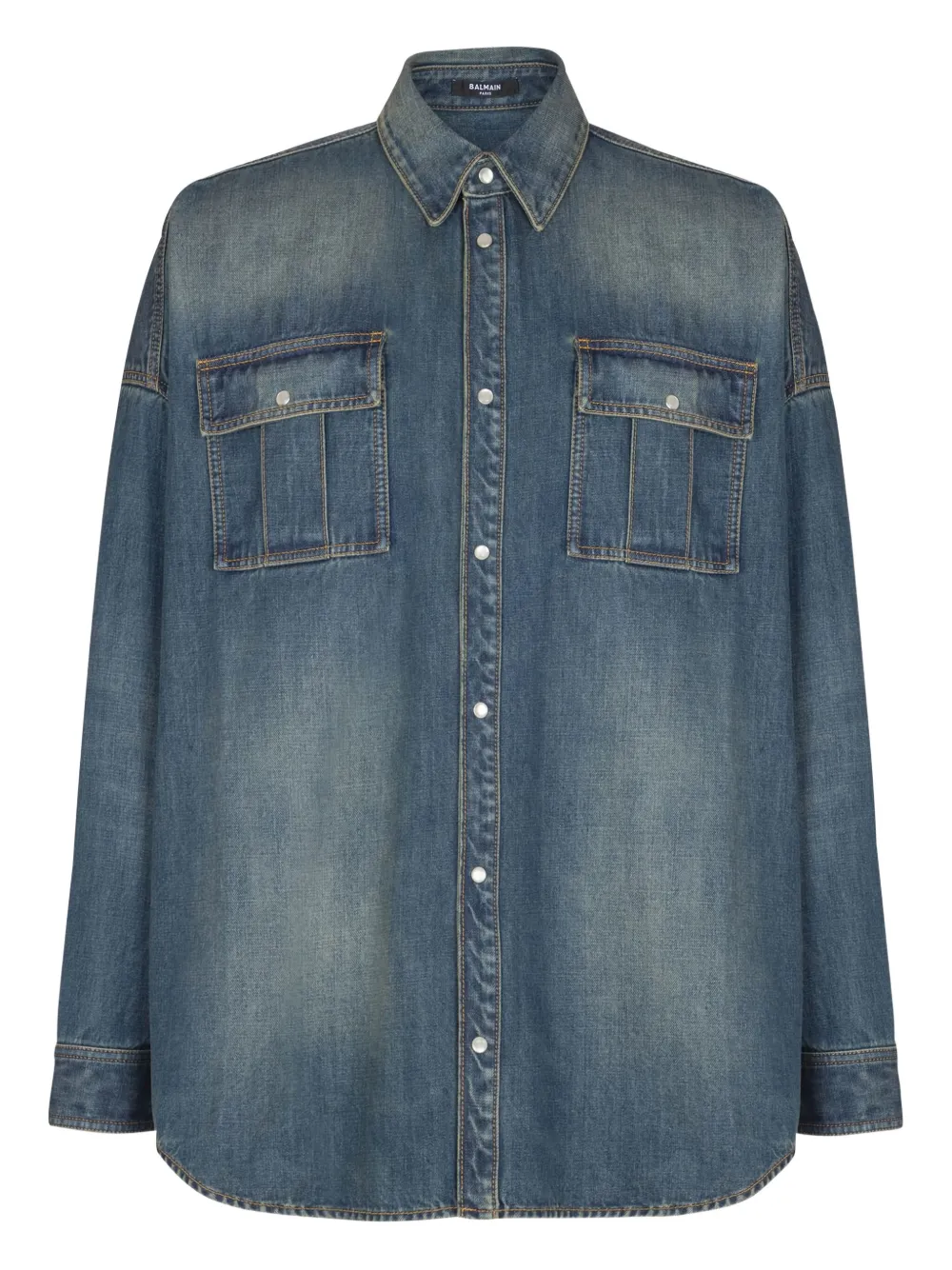 Balmain camisa con bolsillos y solapa | azul | Image 1