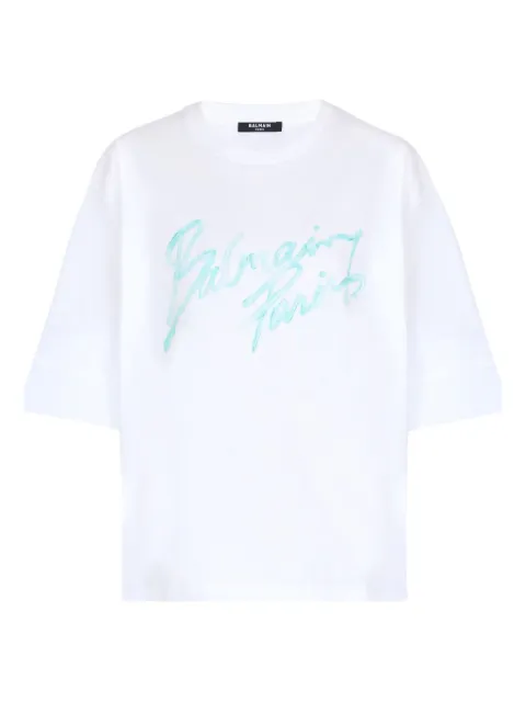 Balmain playera con logo estampado