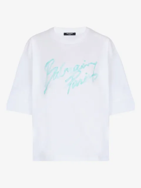 Balmain playera con logo estampado