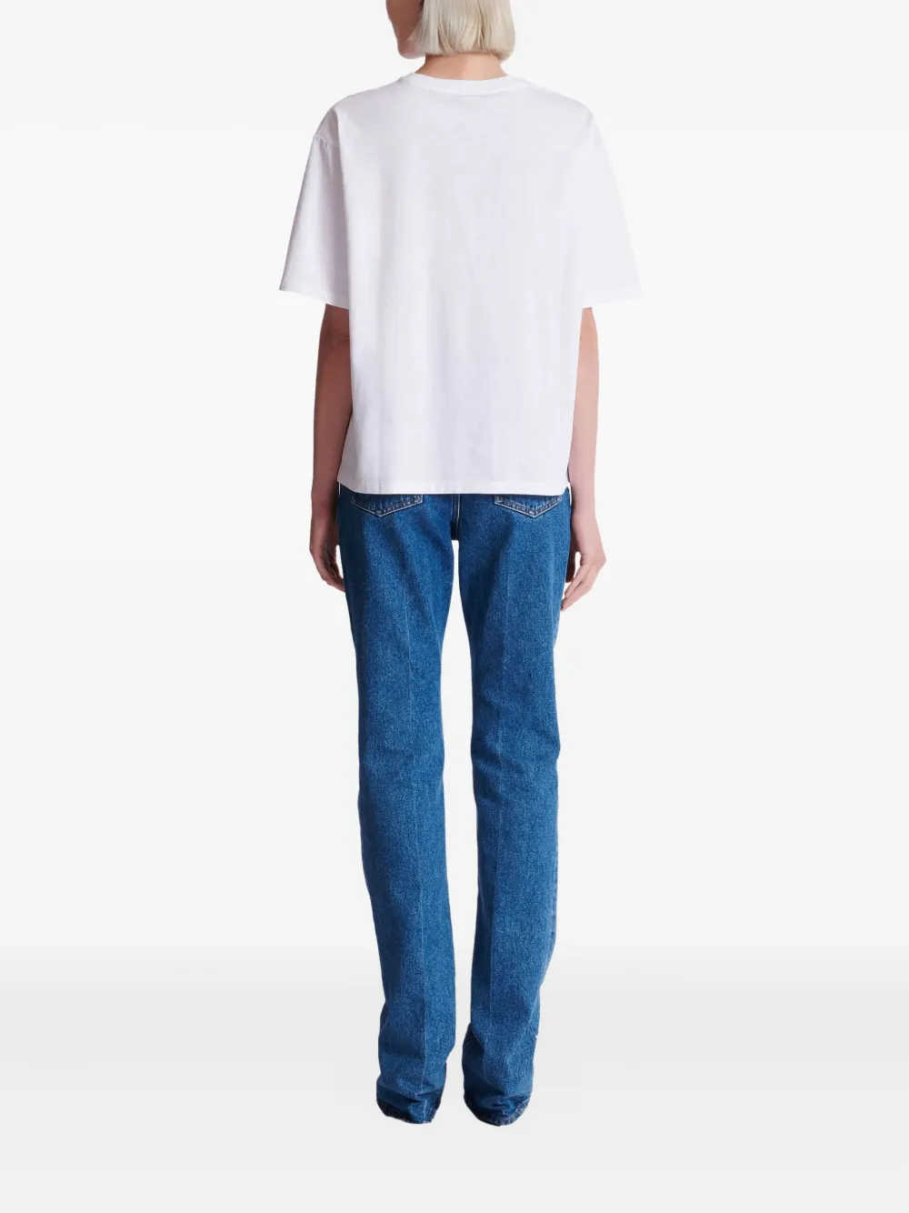 Balmain Brushstroke Paris Logo Graphic T-shirt In White