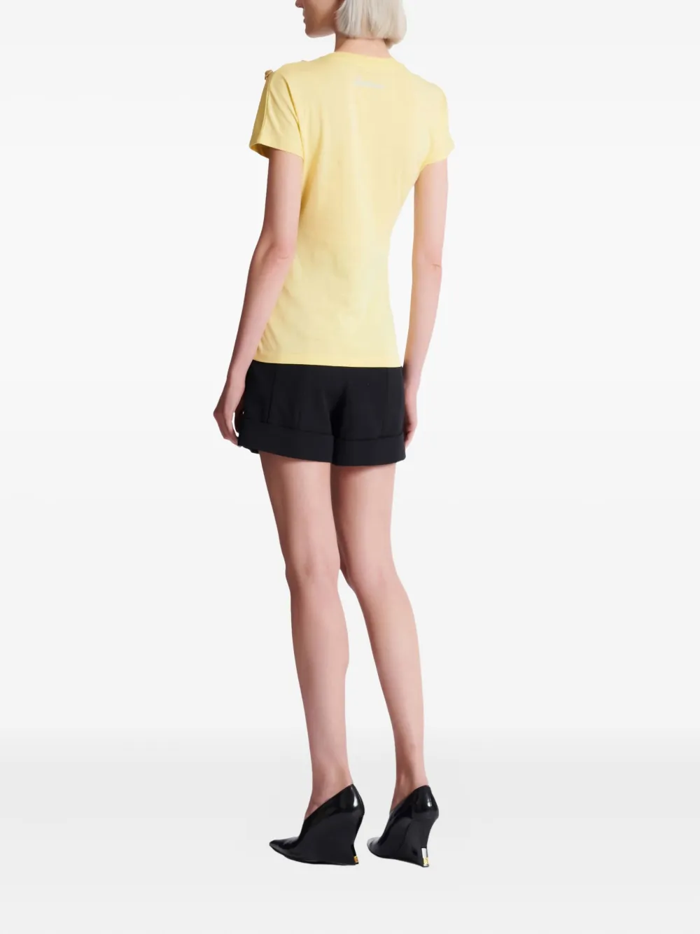 Balmain Draped T-shirt With Buttons In Multi