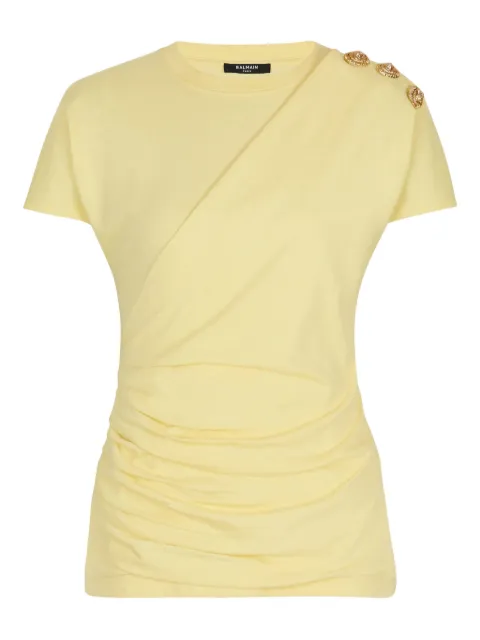 Balmain playera con detalle drapeado