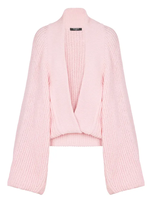 Balmain Oversized Knit Sweater in Pink