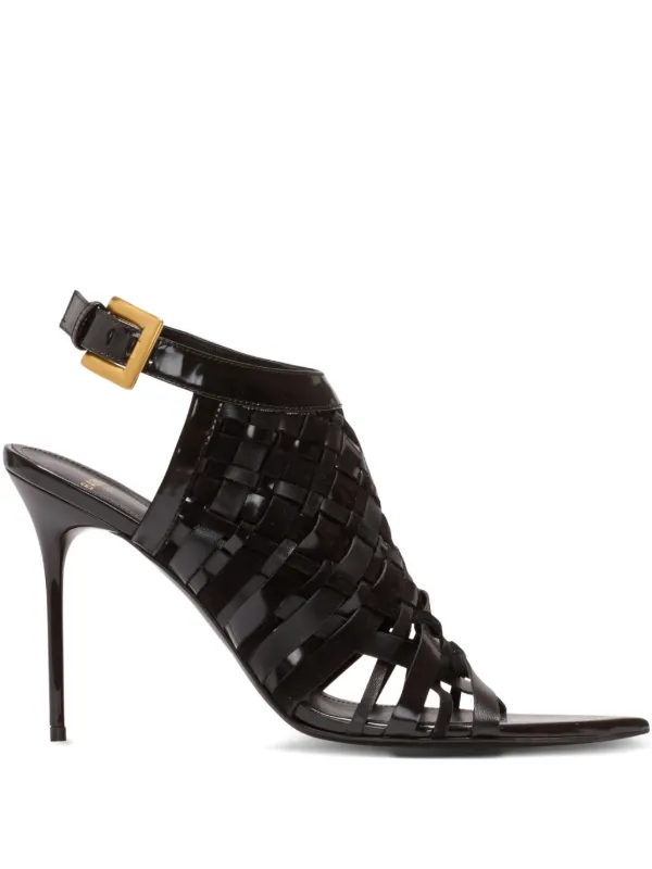 Balmain Fringed Open-toe Sandals in Black