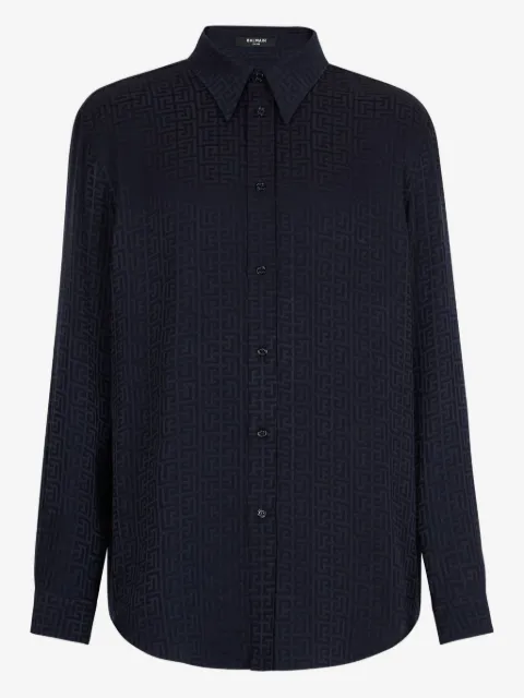 Balmain camisa con monograma en jacquard