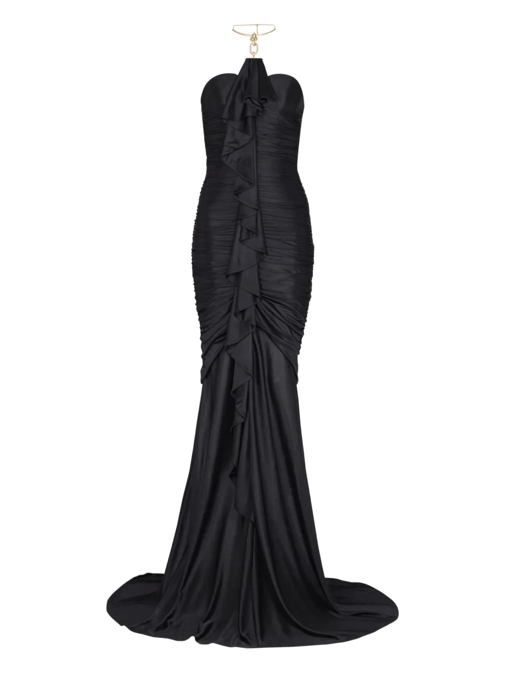 Balmain draped-bustier dress - Black