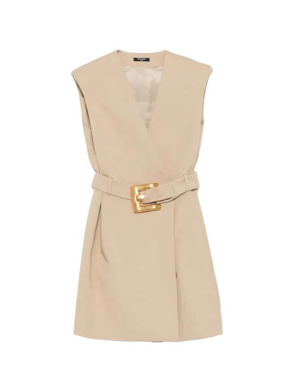 belted blazer mini dress SNDYS tailored wrap belted drape detail blazer mini dress in cream