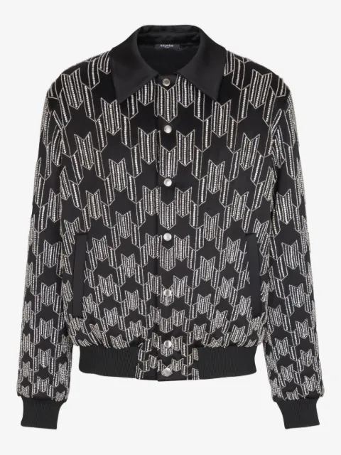 Balmain crystal embroidery bomber jacket