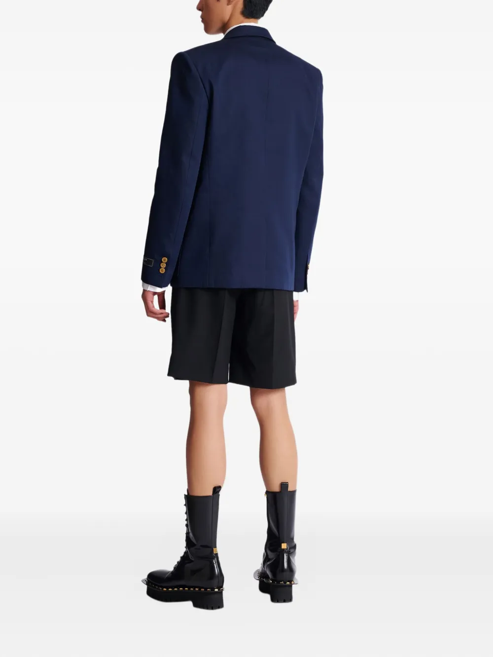 Balmain Twill blazer met twee knopen Blauw
