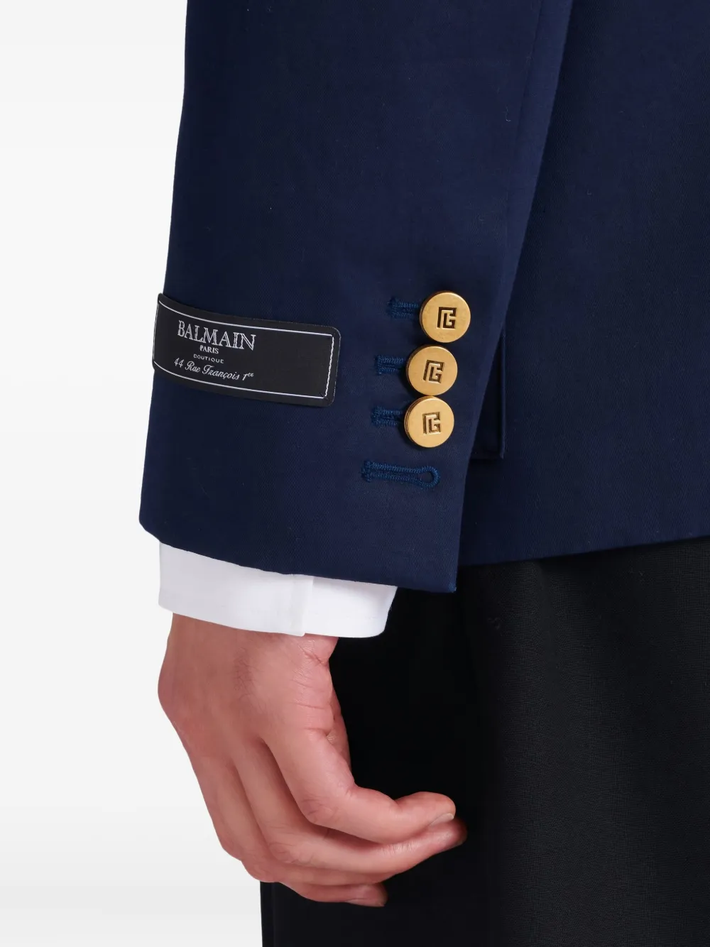 Balmain Twill blazer met twee knopen Blauw