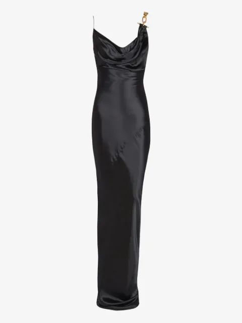 Balmain chain-detail satin dress