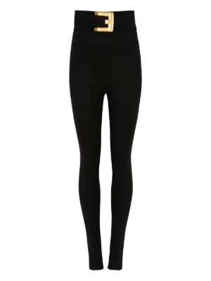 Pantalon Balmain En Laine Noir - Coupe évasée Avec Perles - Taille S - État Parfait