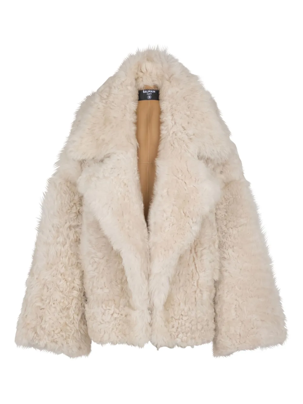 Balmain Jacke aus Faux Shearling - Nude