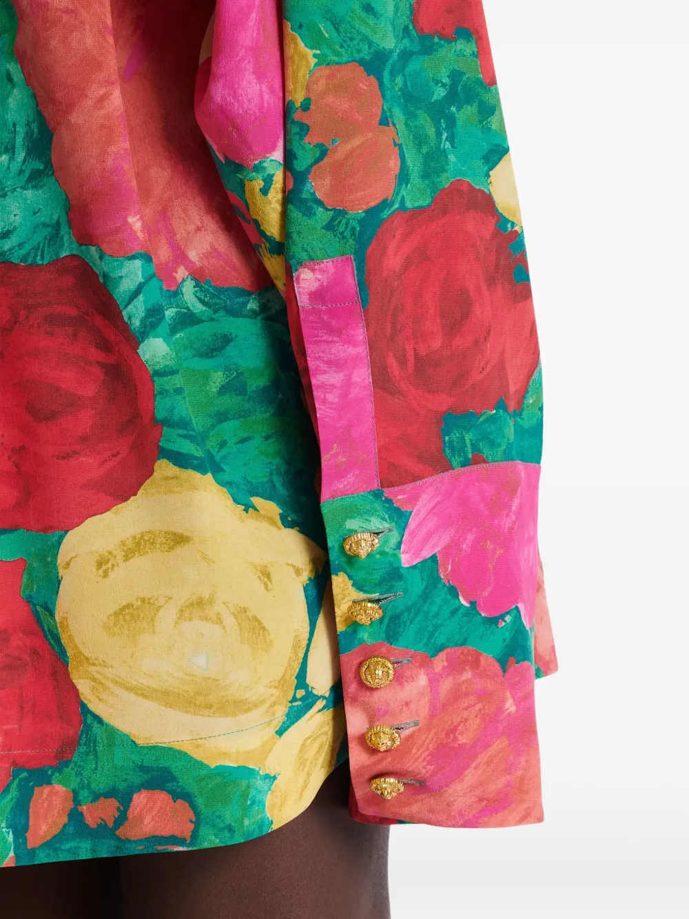 Balmain Shirtjurk met bloemenprint Groen