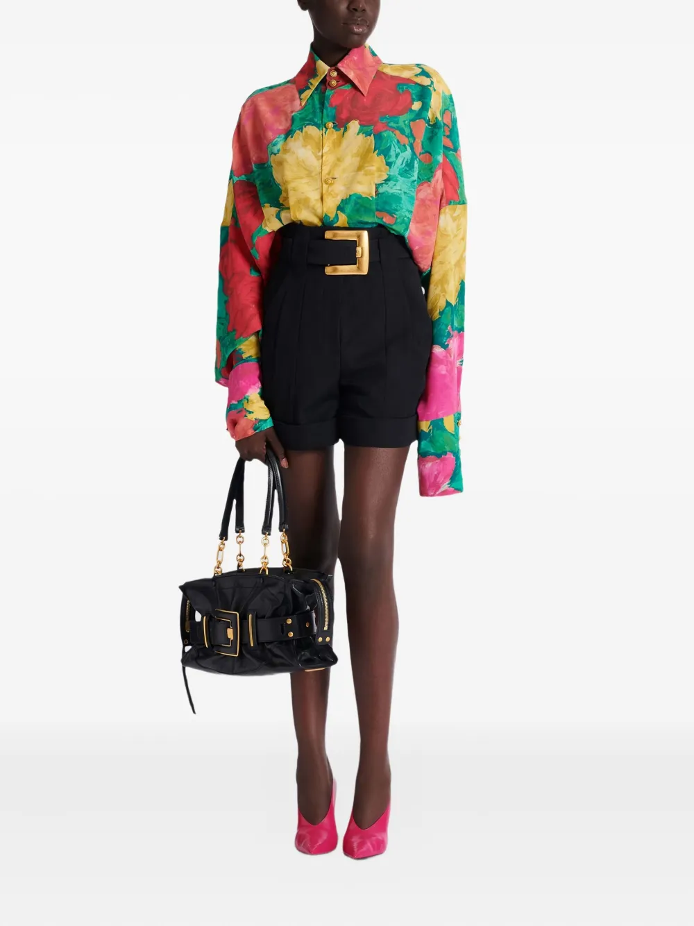 Balmain Shirtjurk met bloemenprint - Groen