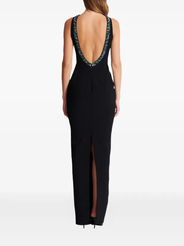 balmain black dress featuring wide Balmain Black Viscose Cocktail Dress