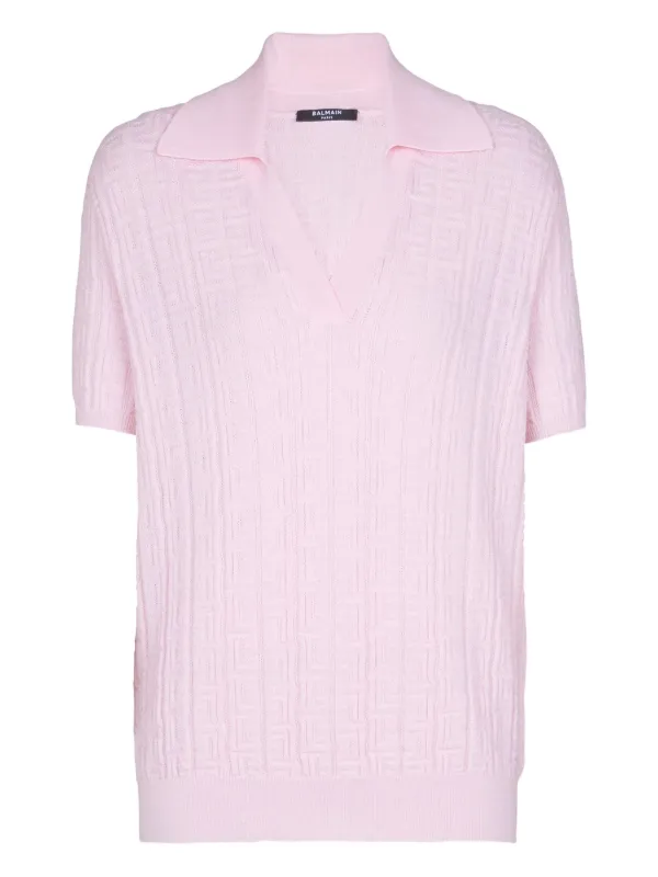 Balmain Monogram-pattern Top in Pink