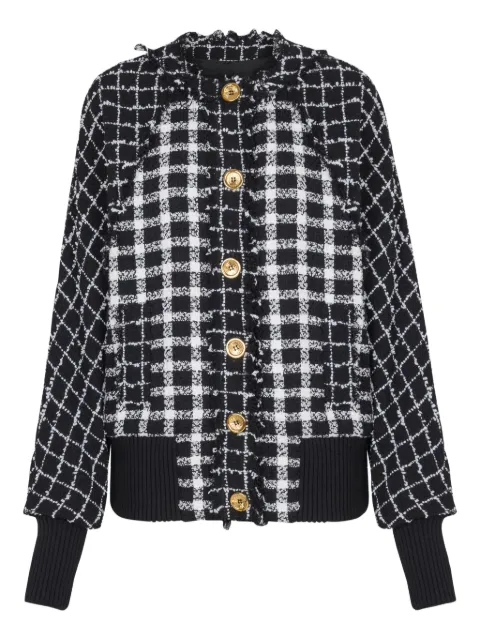 Balmain tweed button bomber jacket