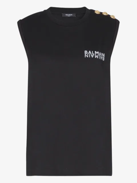 Balmain button-detail tank top