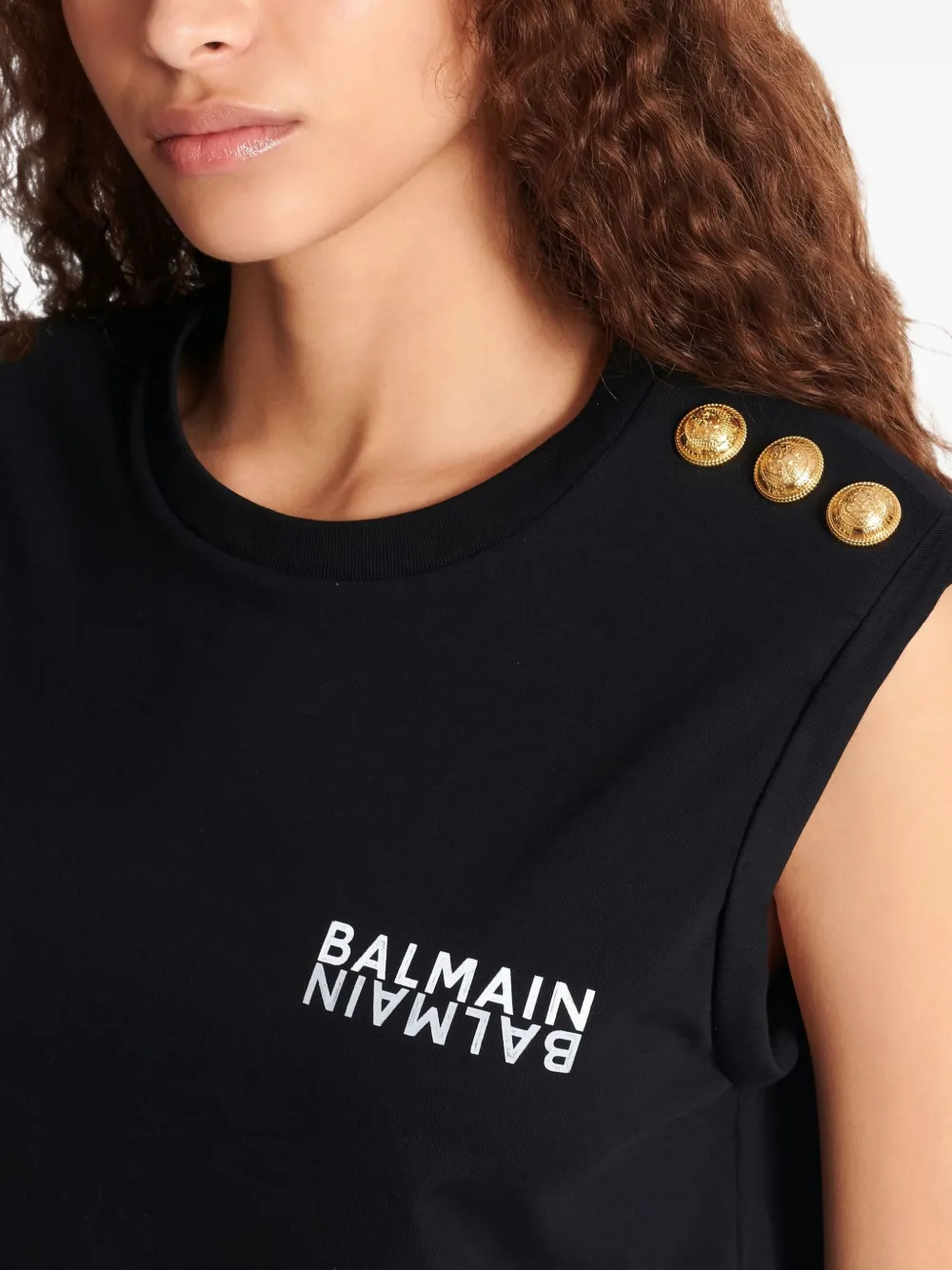Balmain Tanktop met knoopdetail Zwart