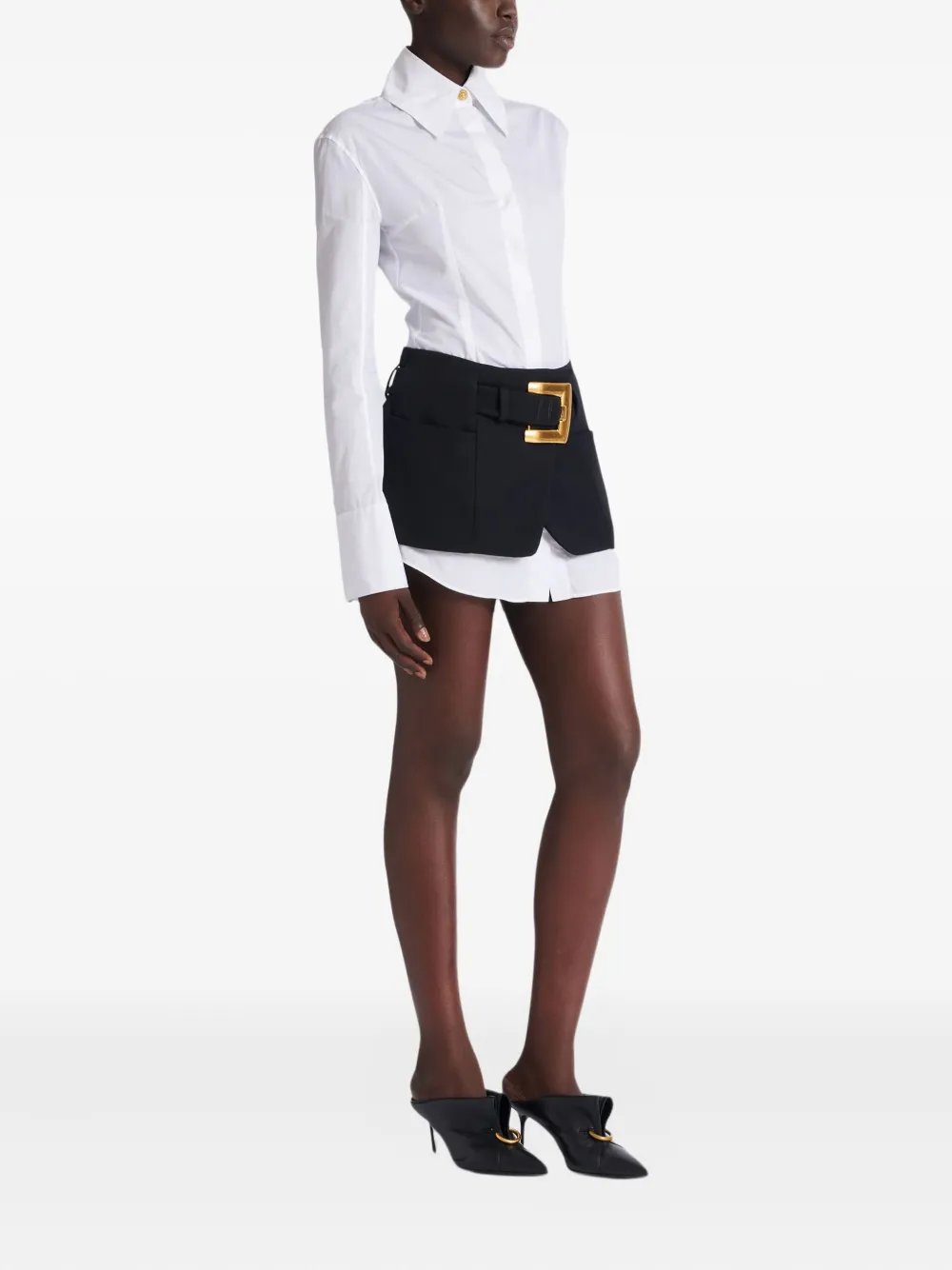 Balmain Mini-rok met ceintuur Zwart