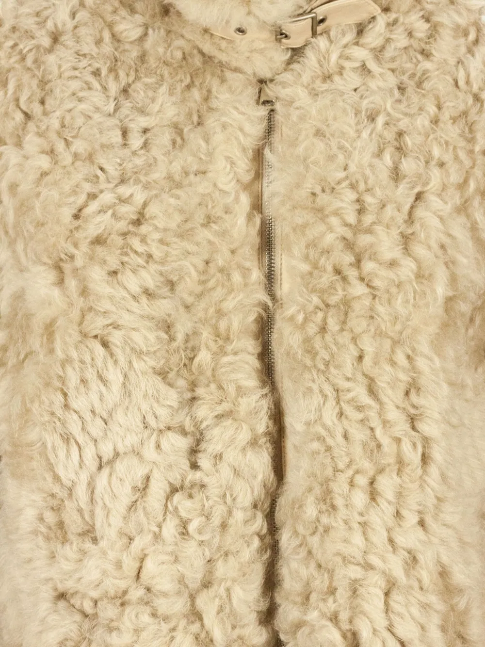Sword Jas van imitatiebont met gesp Beige