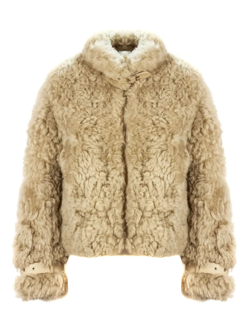 Sword faux-fur buckled coat - Toni neutri