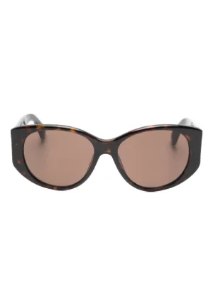Prada Eyewear スクエアフレーム サングラス | ブラウン | FARFETCH JP