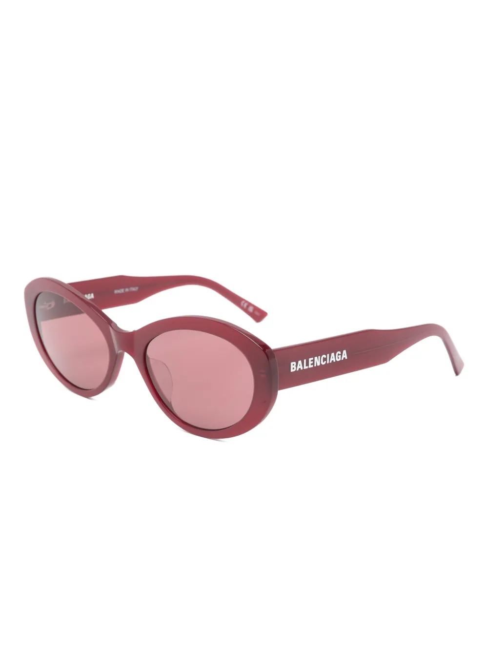 Balenciaga Eyewear BB0446S zonnebril met ovalen montuur - Rood