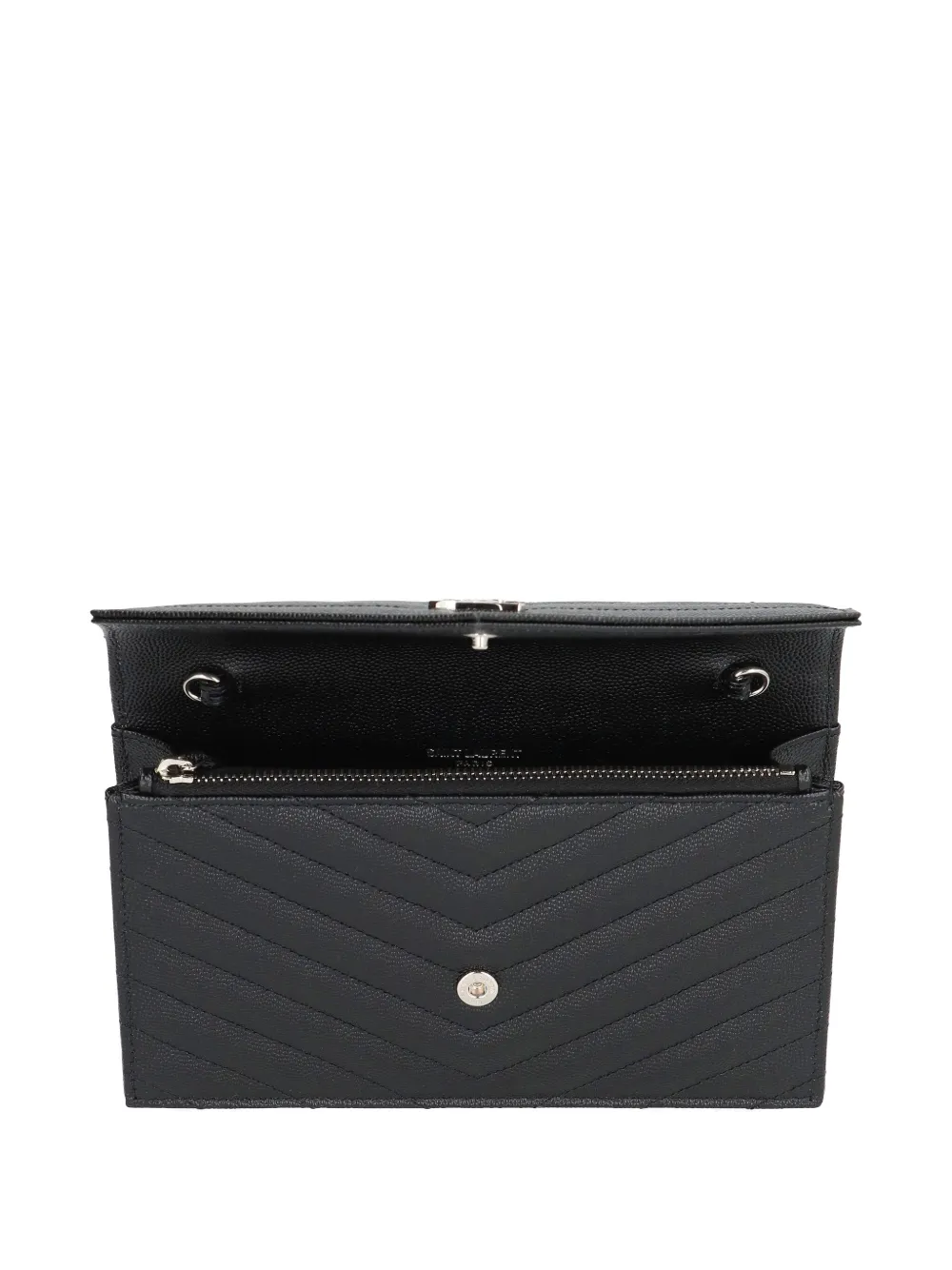 Saint Laurent Mini Cassandre Logo-detail Envelope Cross Body Bag In Black