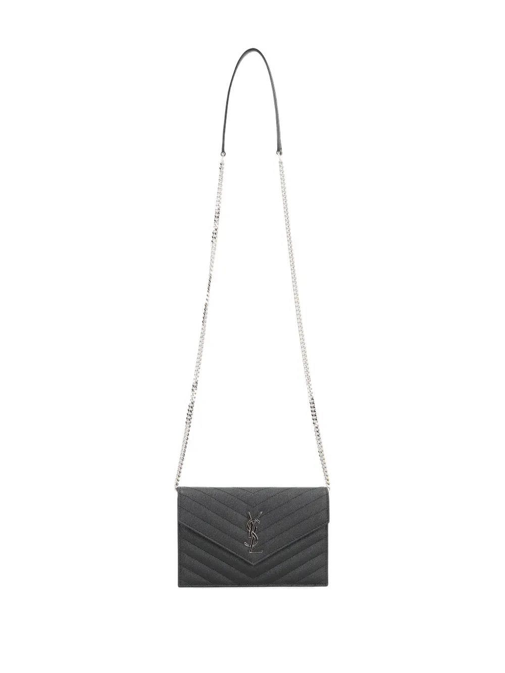 Saint Laurent Mini Cassandre Logo-detail Envelope Cross Body Bag In Black