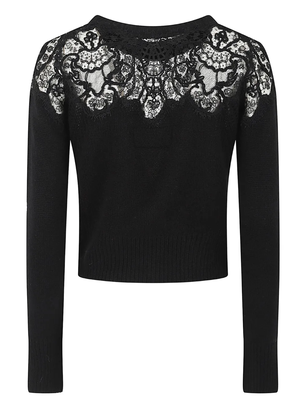 Ermanno Scervino Kaschmirpullover mit Spitze | Schwarz | Image 1