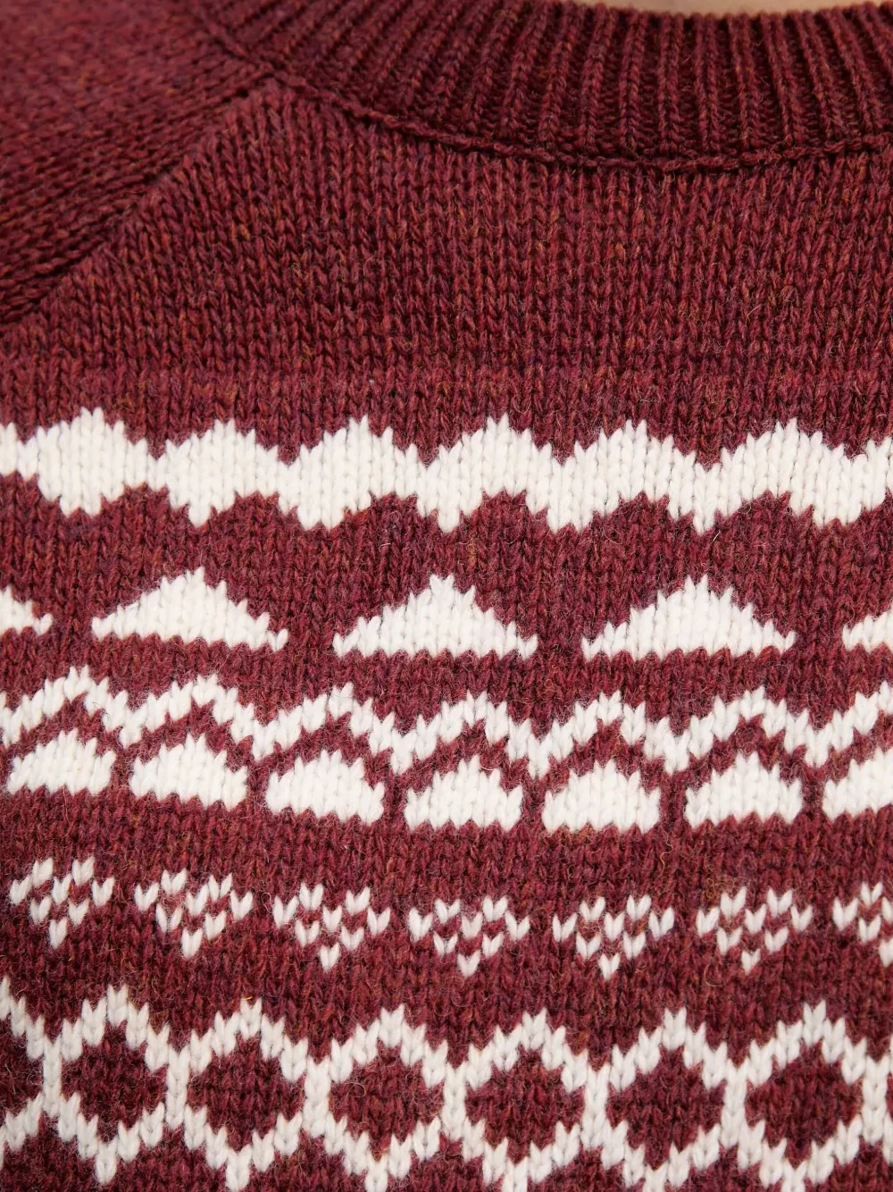 Barbour Mabel Fair Isle Wool Blend Sweater In Red