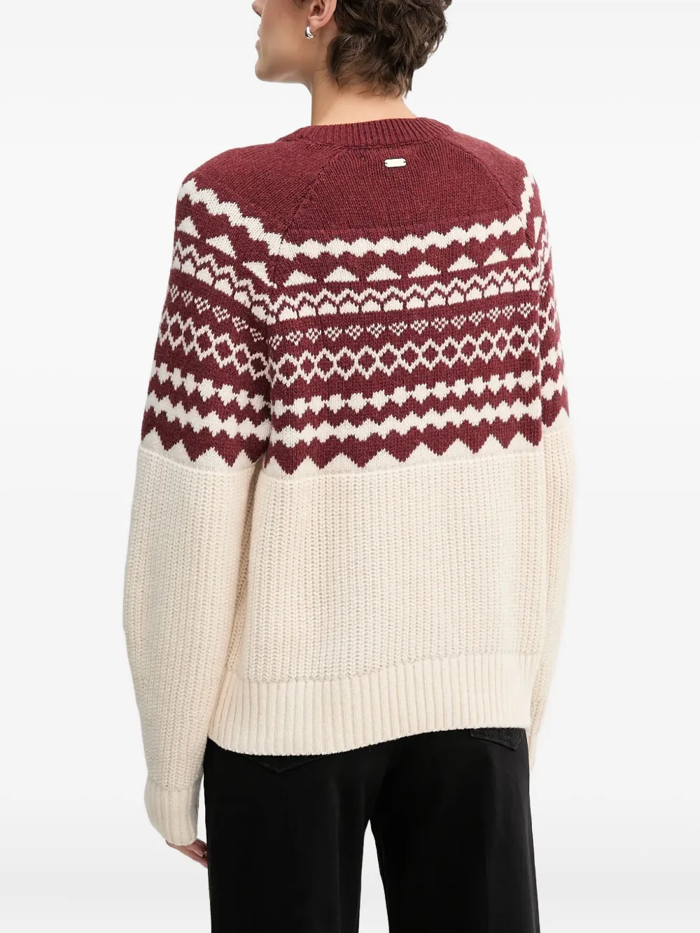 Barbour Mabel Fair Isle Wool Blend Sweater In Red