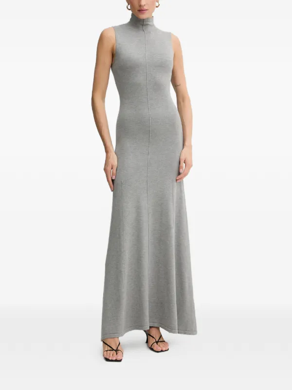 fitted lace wedding dress ASTORIA KNIT MAXI DRESS - DOVE GREY main image 1