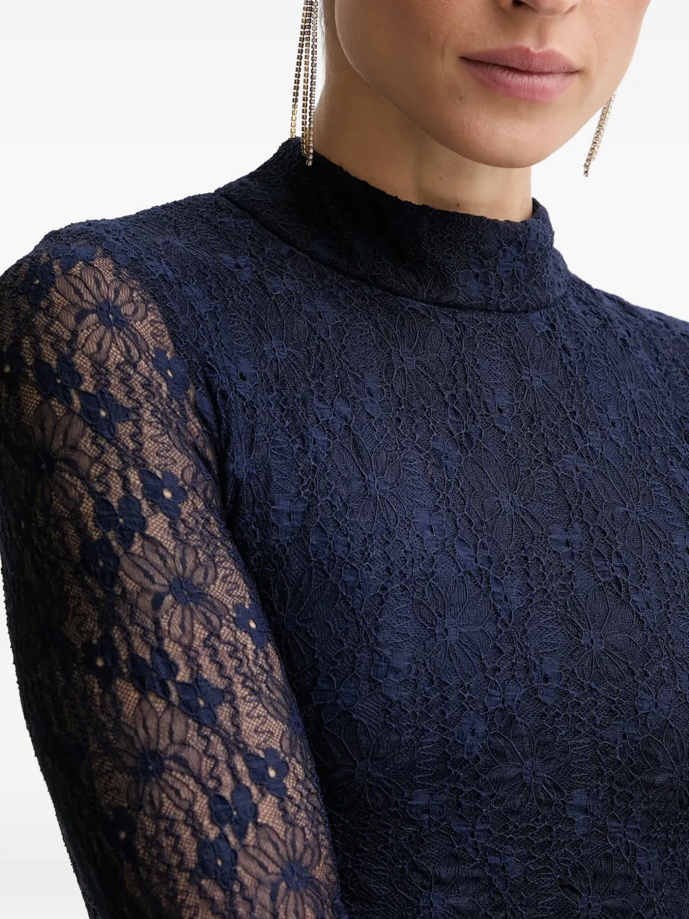 Ola Lace Long-Sleeve Midi Dress