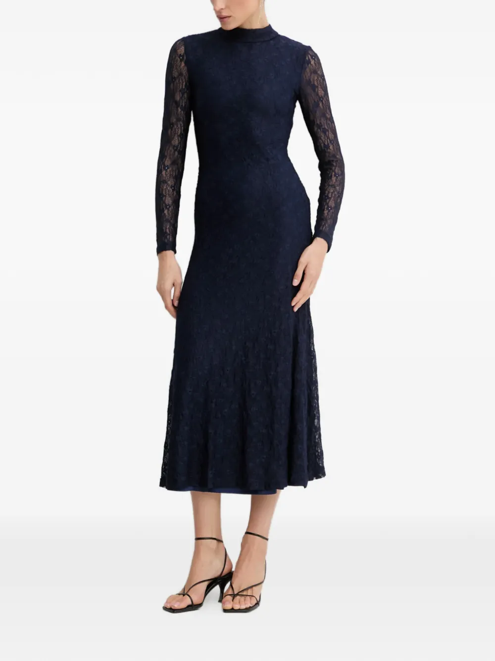 Ola Lace Long-Sleeve Midi Dress