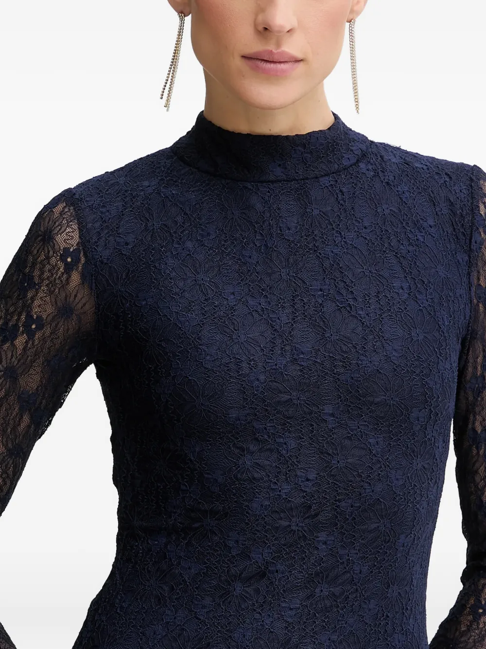 Ola Lace Long-Sleeve Midi Dress