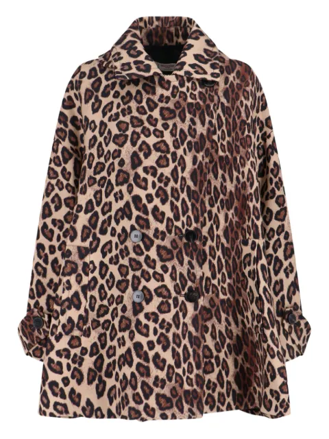 Alberto Biani button-up leopard-print coat