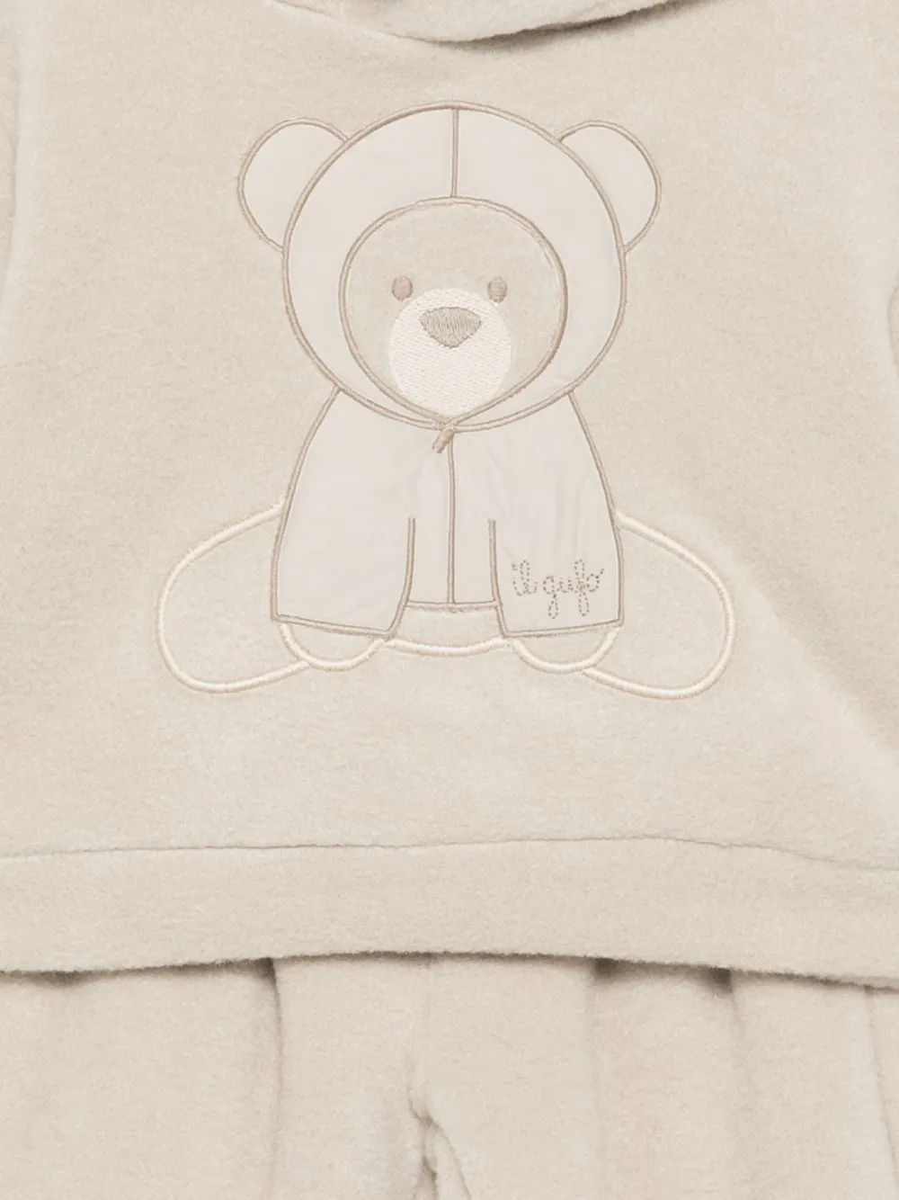 Il Gufo Embroidered Hooded Tracksuit In Neutral