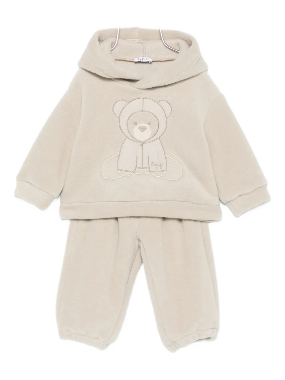 Il Gufo Embroidered Hooded Tracksuit In Neutral