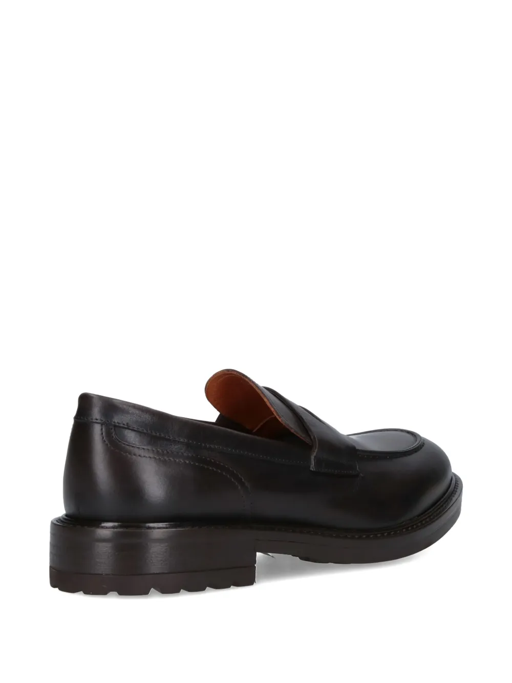 Alexander Hotto Smooth Leather Penny Loafers With Stitched Apron Front In Black