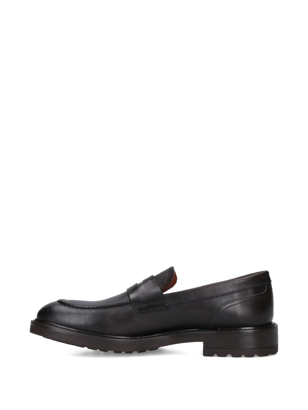 Alexander Hotto Smooth Leather Penny Loafers With Stitched Apron Front In Black